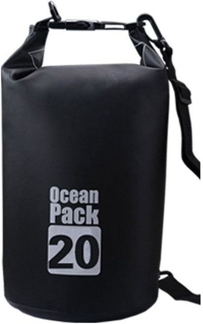 2L 30L 방수 드라이백 아웃도어 스포츠용 배낭 PVC 보관 카약 가방 래프팅 수영, 20L black