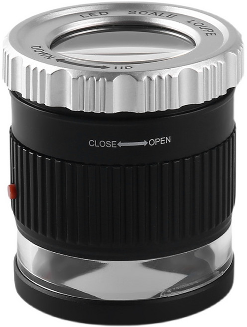 led 스케일 루페 20배 확대경 눈금 30배 렌즈 조명 충전식 코지 쥬얼리, 2. 화이트, 1개