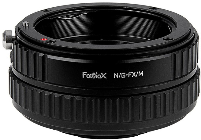 후지 X-마운트 카메라에서 소니 알파 A-마운트및 미놀타 AF DSLR 렌즈와 호환되는 포토디옥스 렌즈 마운트 어댑터, Nikon F G-Type, PRO