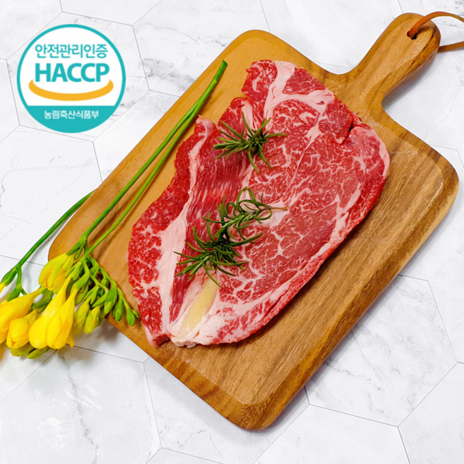 디에스미트 한우 등심 스테이크용 400g (200gx2ea) 우시산한우 1등급이상 냉장, 400g(200x2ea), 1개