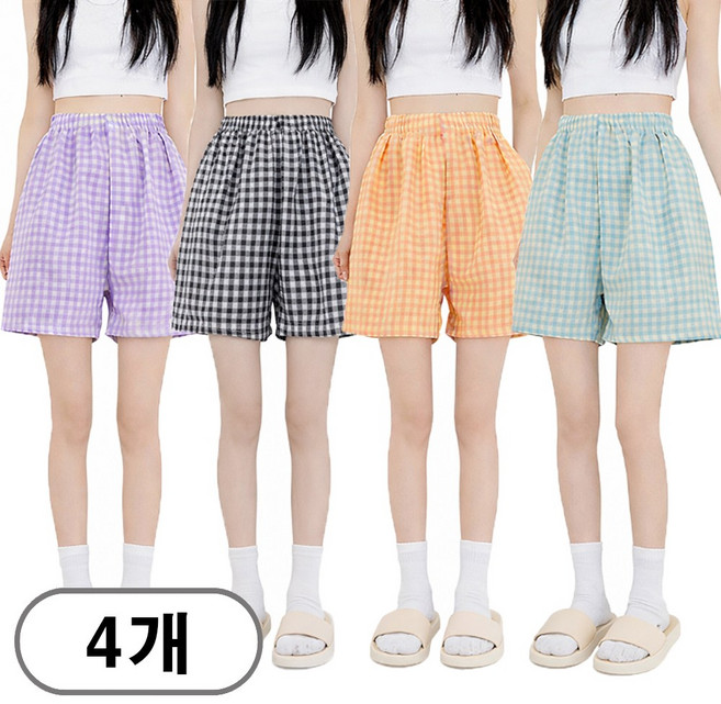 1+1+1+1 차쿠 여성 순면 트렁크 잠옷 반바지 세트