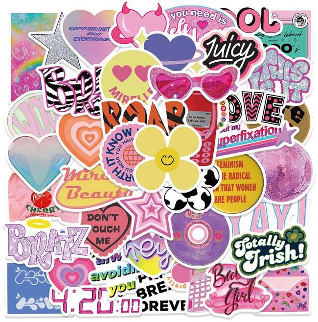 40종 노트북 캐리어 스티커, E0032바비스타일