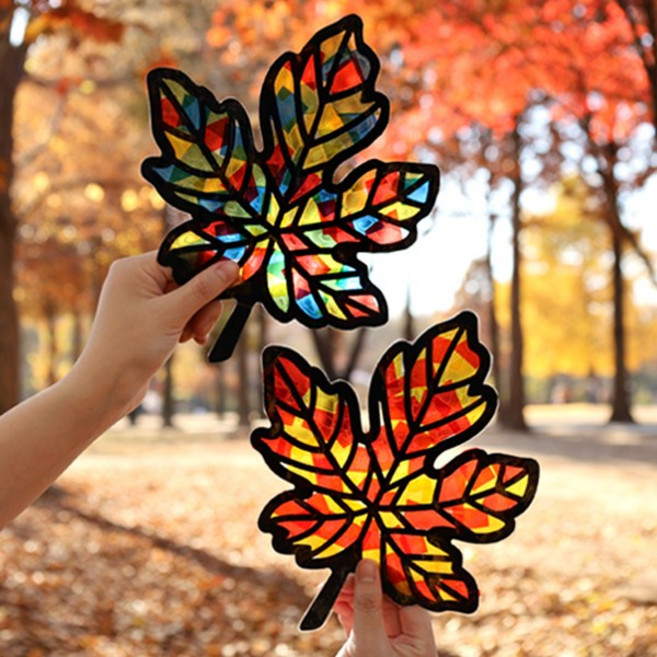 오늘놀이 단풍 낙엽 썬캐쳐 만들기 DIY 키트 가을 환경구성 셀로판지 그림자 놀이 KC인증, 1개