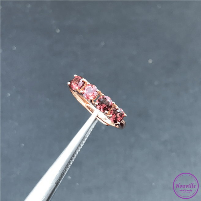 가넷 반지 925 실버 18k 도금 천연 스톤 진실 우정 의미 1월 탄생석