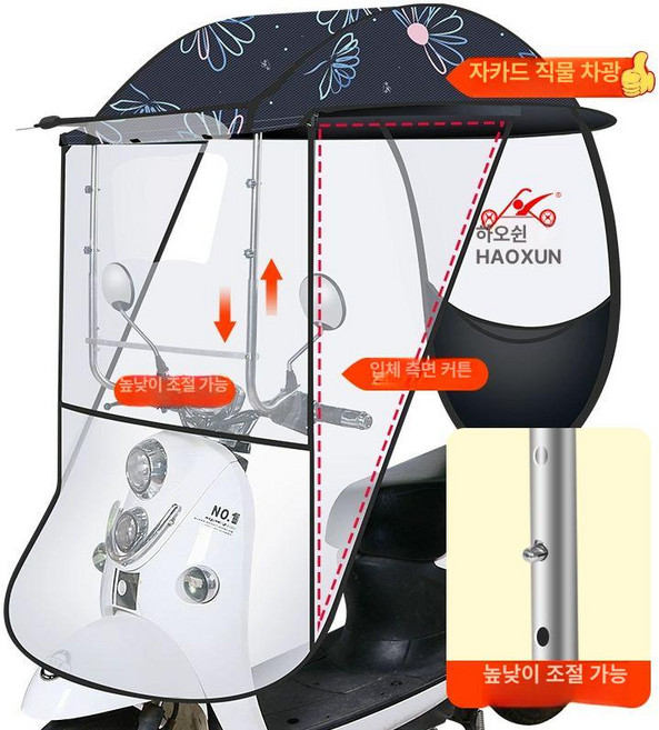 전기 전동 스쿠터 오토바이 에코로 모토벨로 나노휠, 11.3D 측면 커튼 대형 슬라이딩 창 블랙 D, 기본 모델명/품번