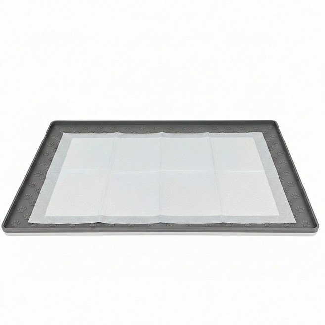 벨프리 강아지 논슬립 실리콘 배변매트 물세척 가능, 그레이, 1개