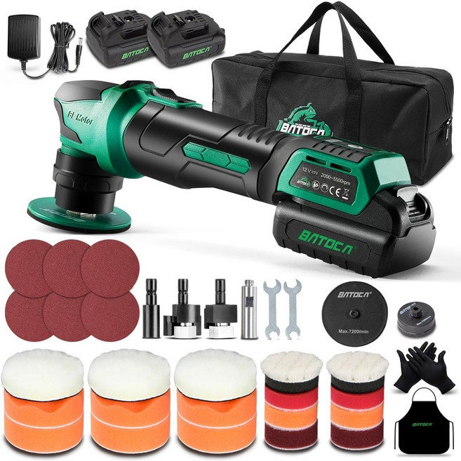 바토카 S4 미니 무선 폴리셔 30/75mm 배터리 2개 포함 기본장비 세트, 기본 장비