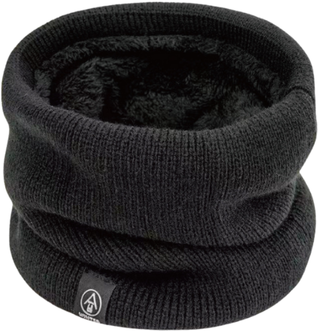 Go好生活 加絨雙層保暖圍脖 - 柔軟親膚高彈力透氣多功能時尚, 黑色, 1個