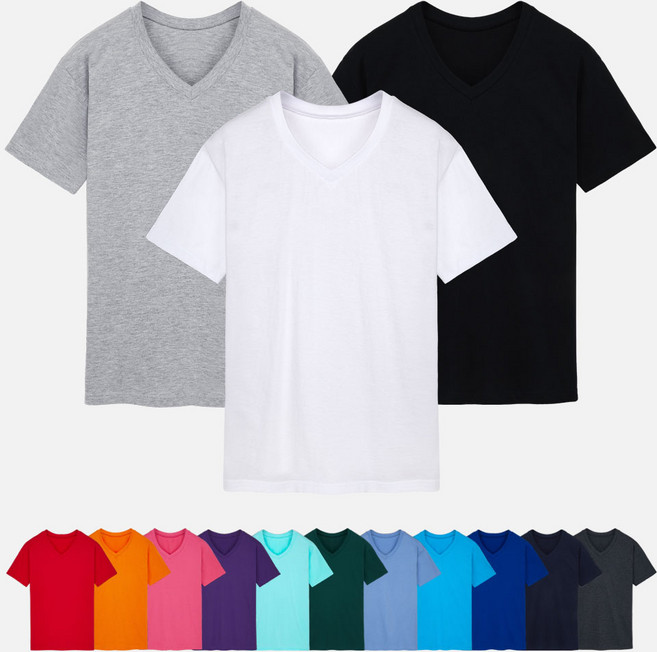 완티 남녀공용 무지 30수 브이넥 반팔티셔츠