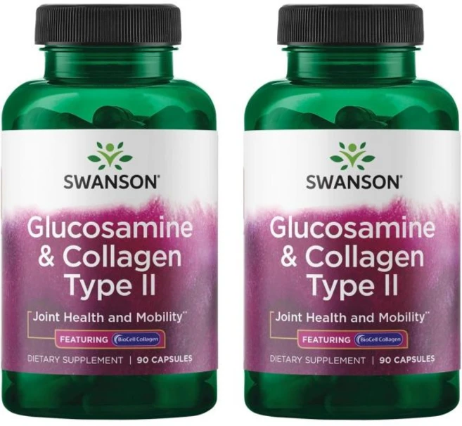 스완슨 Swanson Glucosamine & Collagen Type II - Featuring BioCell Collagen 90 Capsules 2 Pack, 스완슨 Swanson Glucosamine & Coll - 쿠팡