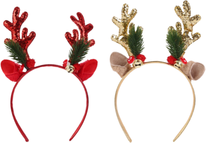 뷰티 크리스마스 루돌프 사슴뿔 머리띠 2종세트