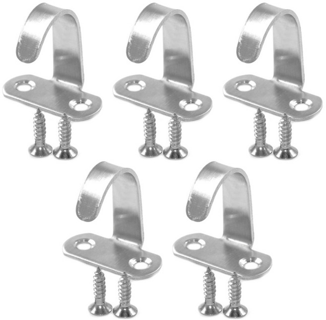 아이베란다 스텐 후크 천장 벽걸이 옷걸이 소품 고리 33X35, 실버, 5개