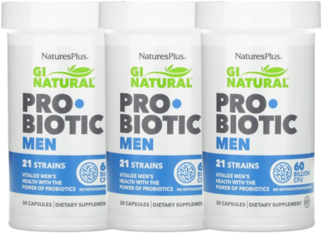 3통 남자 유산균 Nature's 네이쳐스 플러스 GI 내추럴 프로바이오틱 맨 30캡슐, 3개, 30정 - 쿠팡