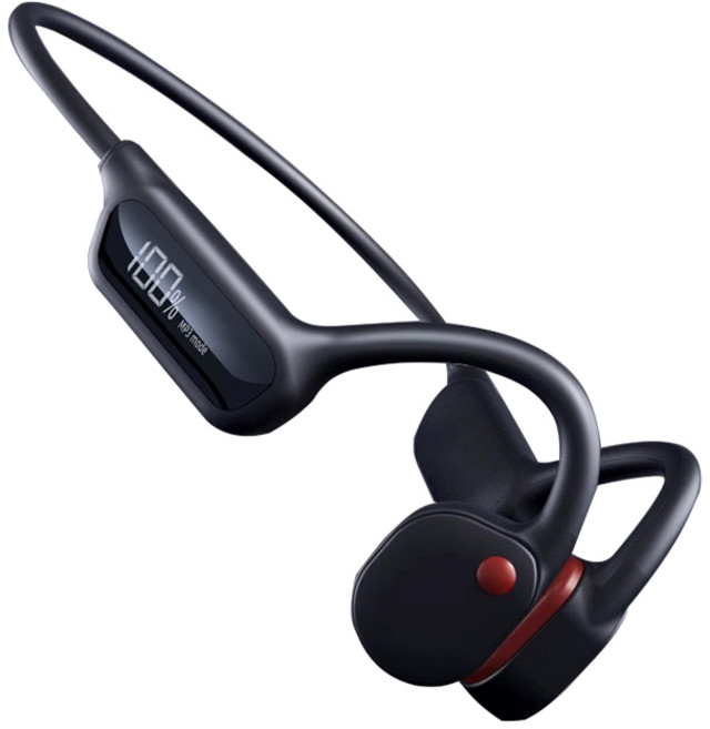 골전도보청기 노인보청기 소리증폭기 POLVCDG X10 골전도 블루투스 헤드셋 디지털 디스플레이 수영 30미터 깊이까지 방수 내장32G, [02] X10-Black, 1개