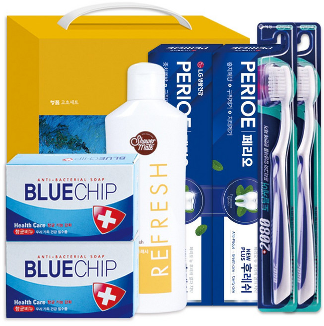 애경 욕실용품 선물세트 힐링 14호 바디워시 비누 치약 칫솔, 1개