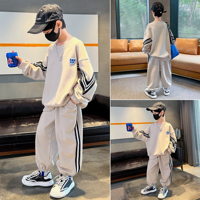 UPPERCUT 주니어 오버핏 맨투맨 트레이닝복 키즈 상하복세트 남녀공용