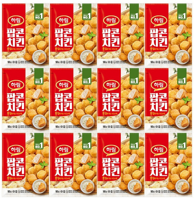 하림 팝콘치킨 180g 12봉, 12개