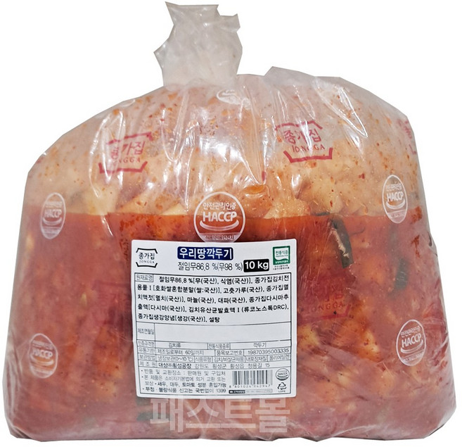 종가집 깍두기 국내산, 10kg, 1개, 1개