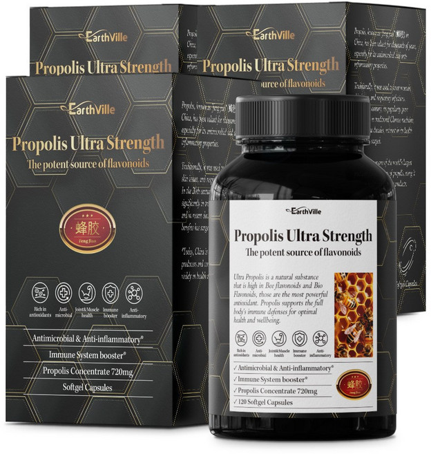 어스빌 프로폴리스 울트라 플라보노이드 원액 항균항염 액상 고함량 영양제 120캡슐, 3개, 120정