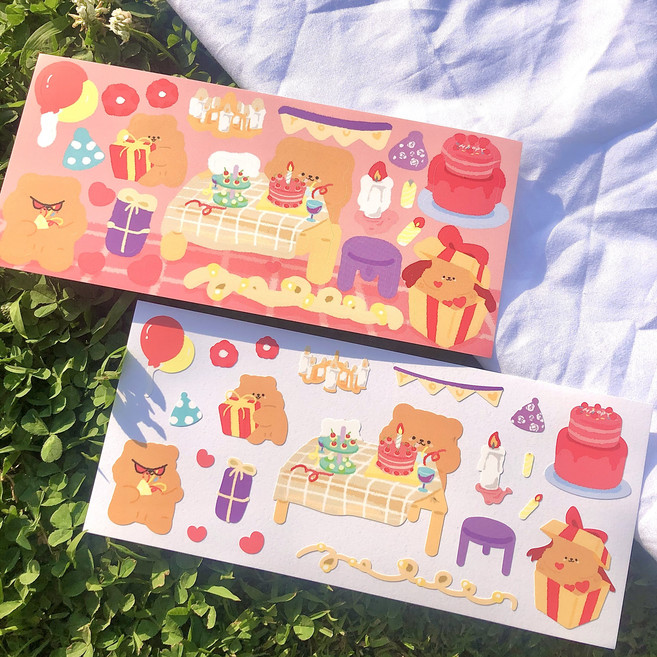 소리샘으로연결 모과 축하파티 씰스티커