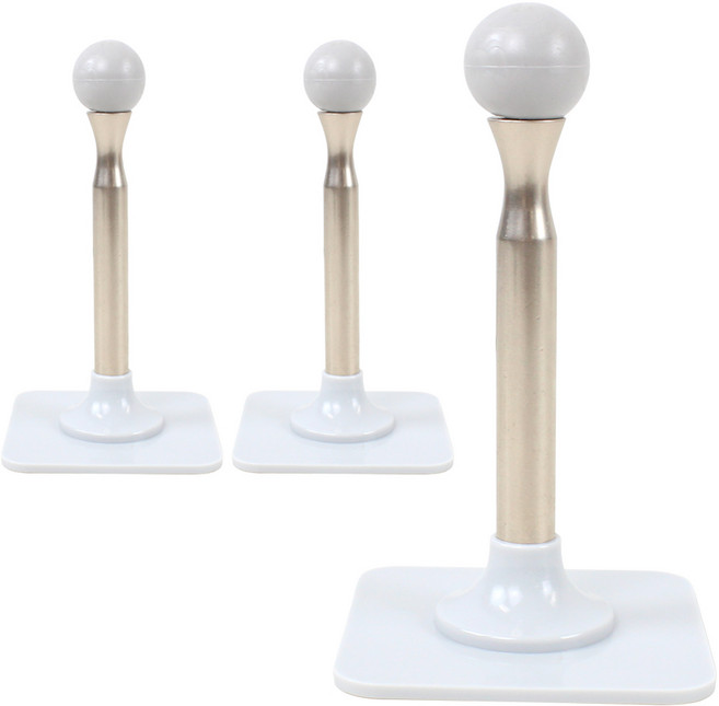 무타공 문쿵방지 일자스토퍼 3개입 세트 강력점착아크릴 실버그레이, 실버 + 그레이, 3개