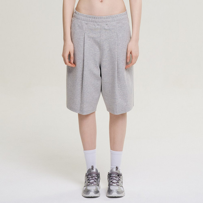 레이지비 여성 원턱 오버핏 버뮤다 팬츠 짐웨어 운동복 트레이닝복 밴딩 반바지 공용