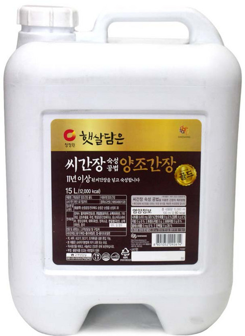 청정원 씨간장 숙성공법 양조간장 골드 15L, 1개