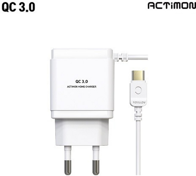 액티몬 QC3.0 고속 급속 퀵 가정용충전기 C타입 케이블 일체형, 2개, 화이트