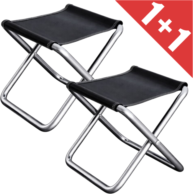 에이블민 초경량 간편 접이식 미니 캠핑 의자 1+1, 블랙, 2개