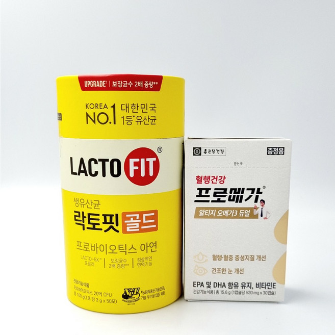 락토핏 골드 생유산균 + 증정용 프로메가 알티지 오메가3 듀얼 30캡슐, 1개, 100g