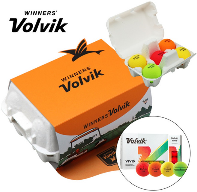 올타임25시 골프공 로고 인쇄무료 볼빅 비비드 3피스 계란판골프공, 1개, 5개입, 비비드계란판