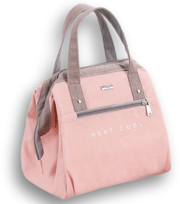 아이템픽 모던 클래식 보온 보냉 런치백, 딥 핑크