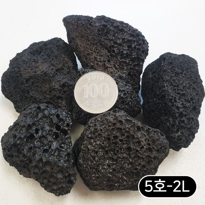 SK FARM 깔끔한 화산석 2L 5호 40-90mm, 검정, 1개