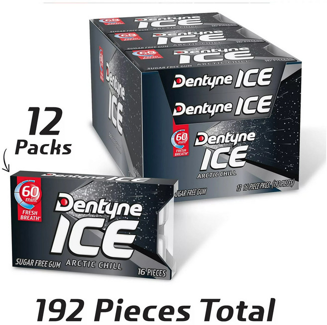 덴타인 아이스 검 40min 프레셔 브레스 아크틱 칠 9개입, 24g, 12개