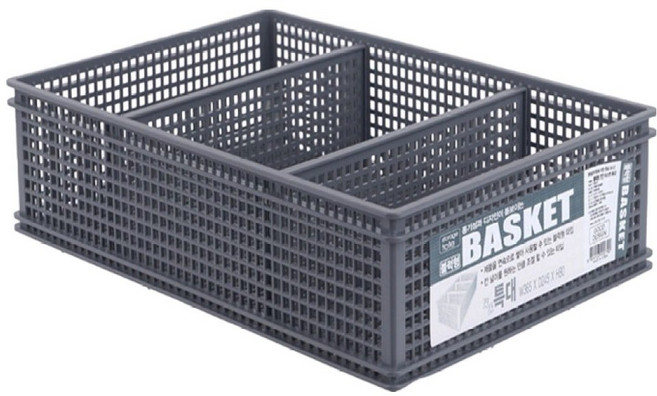 스내지 원라이프 블럭형 칸칸 바스켓, 차콜, 1개