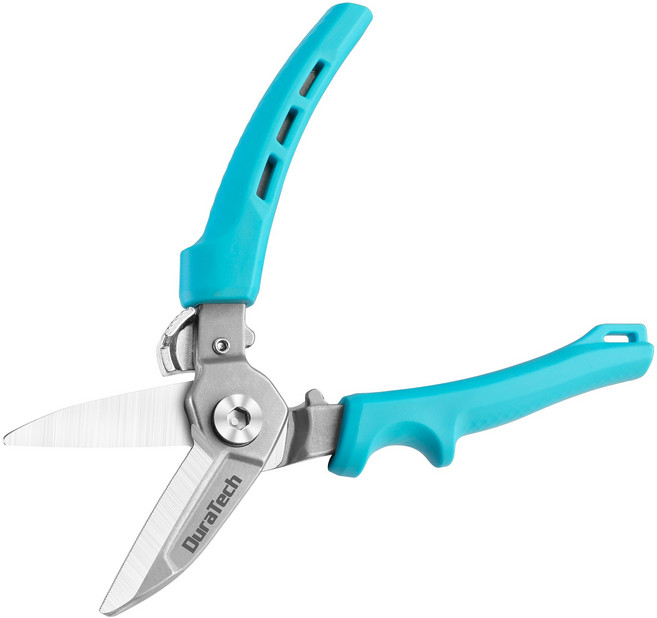Duratech 7인치 다용도 가위 스테인리스 블레이드 강력 유틸리티 가위 전정 가위 칼펫 금속 DIY용 고경도 46mm 날 길이, 1개