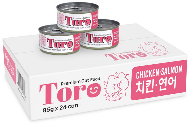 토로 고양이캔, 24개, 85g, 치킨+연어