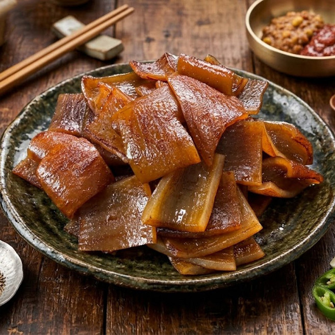 쫀득 단짠 국내산 돼지 껍데기 대구 양념 껍데기, 2개, 500g