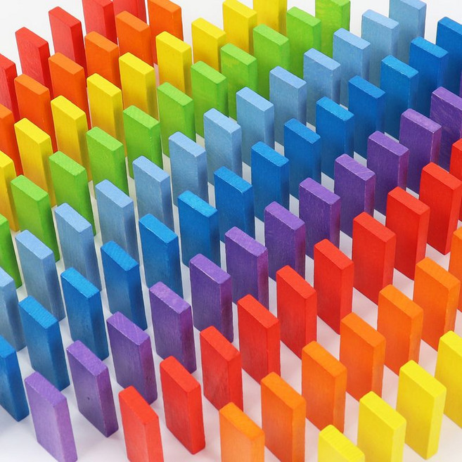 토도리브로 원목 무지개도미노 700p, 혼합, 1개