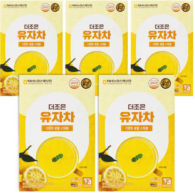 더조은 유자차 스틱 분말형, 5개, 30개입, 540g