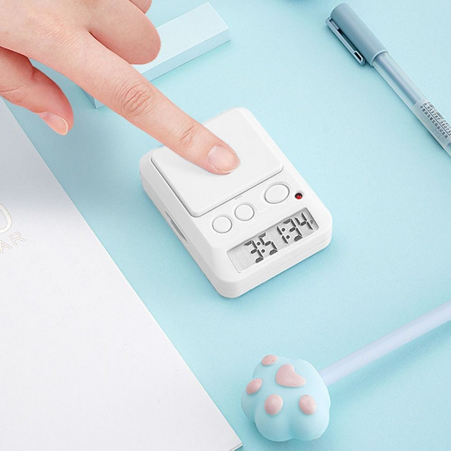 셀링온 초 시계 공부 타이머 버튼식 스탑워치, 핑크, 1개, 핑크