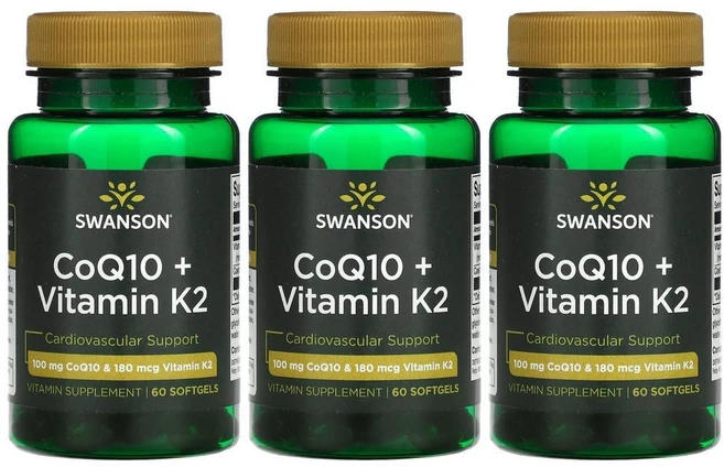스완슨 코엔자임 큐텐 비타민 K2 60정 3병 CoQ10 Vitamin K2 - 쿠팡