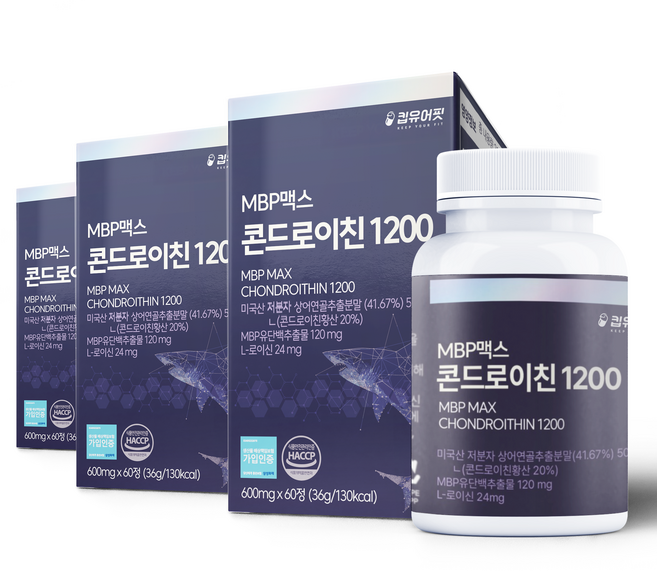 킵유어핏 미국산 저분자 상어연골 콘드로이친 1200 MBP 식약처 HACCP 인증, 60정, 3개