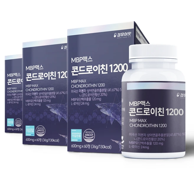 킵유어핏 미국산 저분자 상어연골 콘드로이친 1200 MBP 식약처 HACCP 인증, 60정, 3개 - 쿠팡