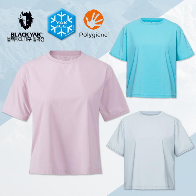 블랙야크 여성 아이스 프레쉬B 반팔티 여름 입기 좋은 차가운 터치감 기능성 등산 아웃도어 라운드 티셔츠