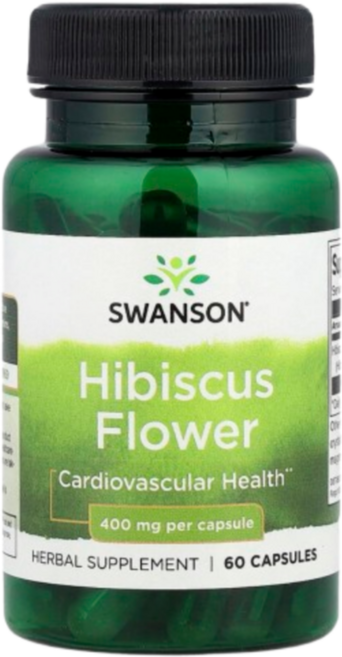 Swanson 히비스커스 플라보노이드 400mg 허브, 1개, 60정