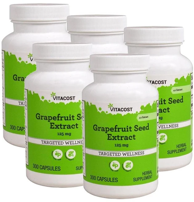 비타코스트 포도씨 추출물 125mg Vitacost Grapefruit Seed Extract, 5개, 300정 - 쿠팡