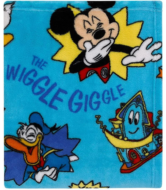 NoJo 디즈니 미키 마우스 펀하우스 크루 블루 레드 앤 옐로우 퍼니 도널드 덕 웃음 매우 부드러운 유아용 담요