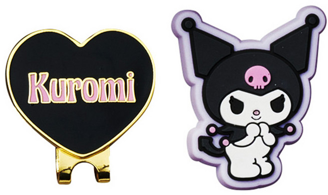 쿠로미 골프 마커 캐릭터 볼마커 자석 클립 라운딩 골프용품, 1세트