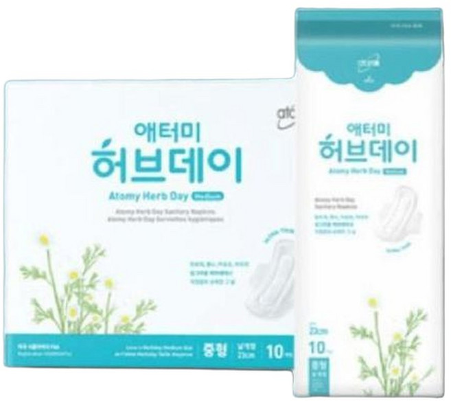 허브데이 생리대 중형 날개형, 10개입, 1개